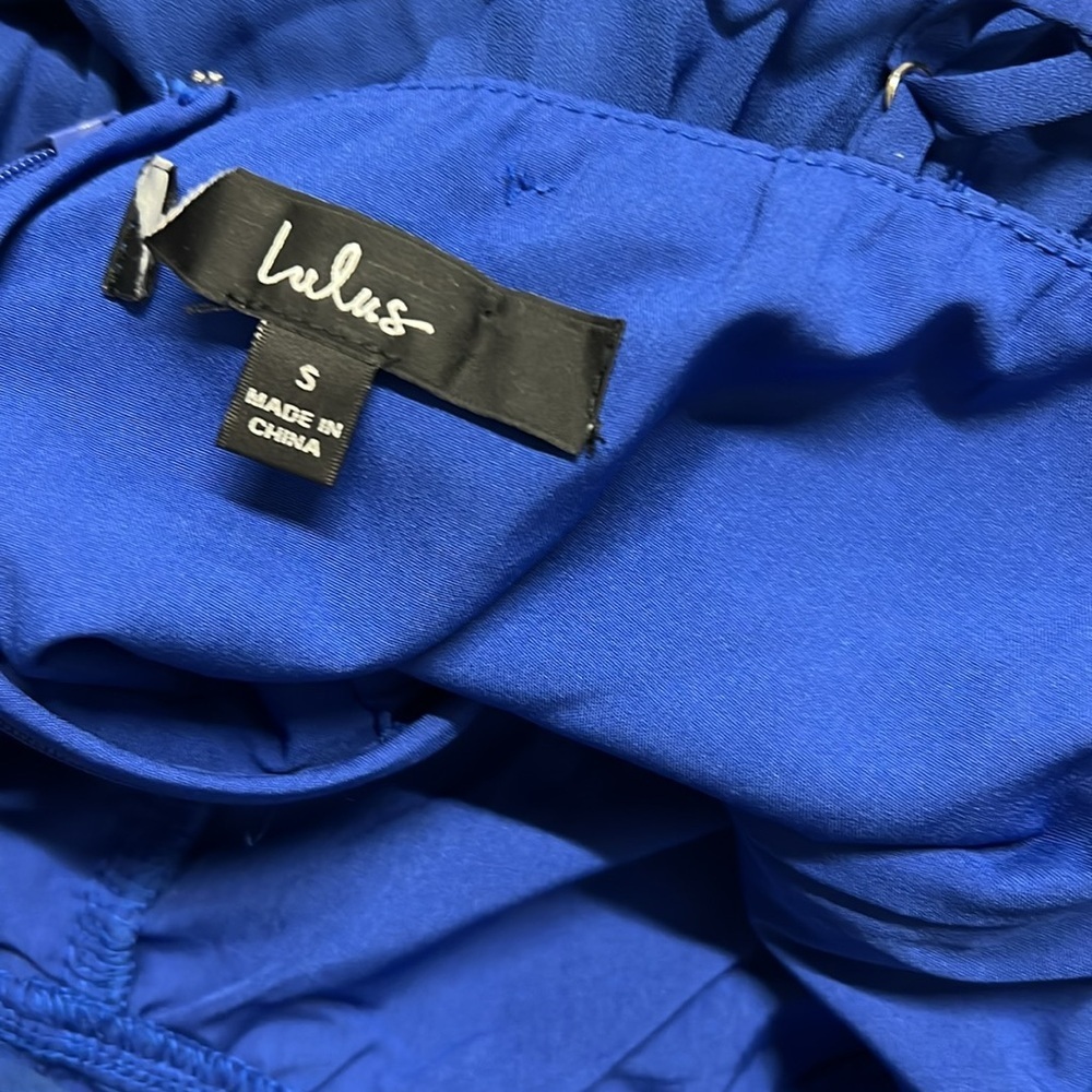 Lulu's Blue Pleated Midi Dress - Picture 2 of 5